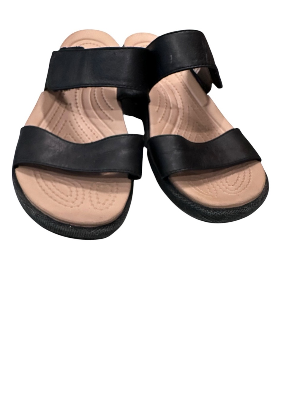 Women’s CROCS Dual Comfort Wedge Sandals Espadrilles Shoes Black Size 7 - Picture 4 of 9